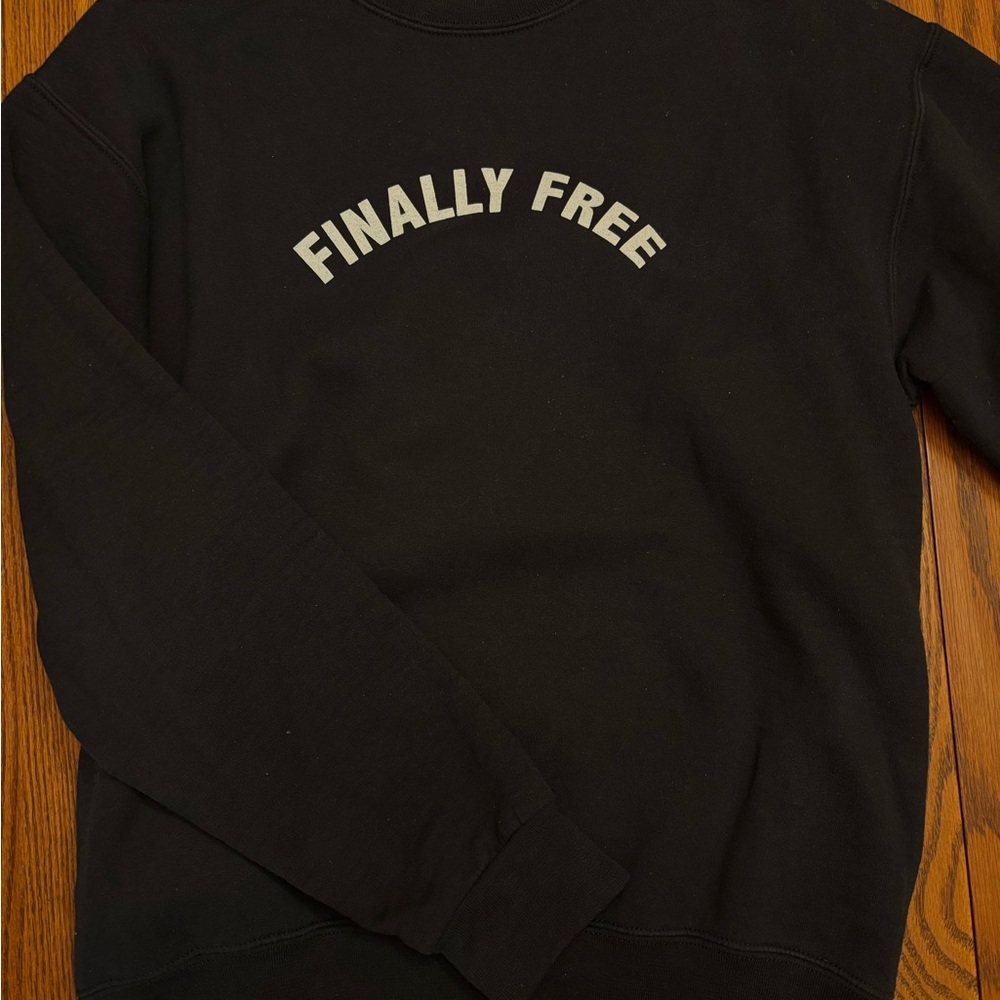 Black 'Finally Free' Crewneck